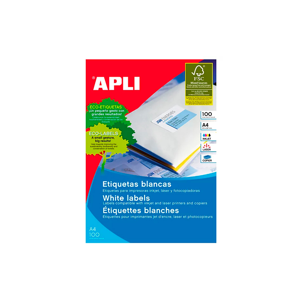APLI ETIQUETAS C.RECTOS 105X37