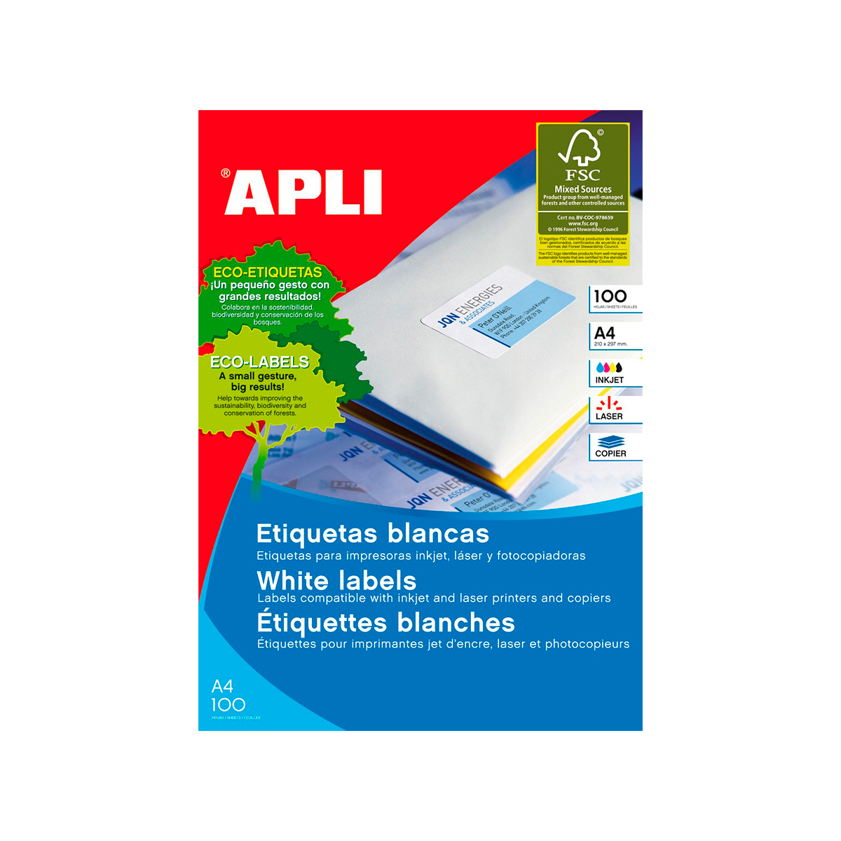 APLI ETIQUETA C.RECTOS A4