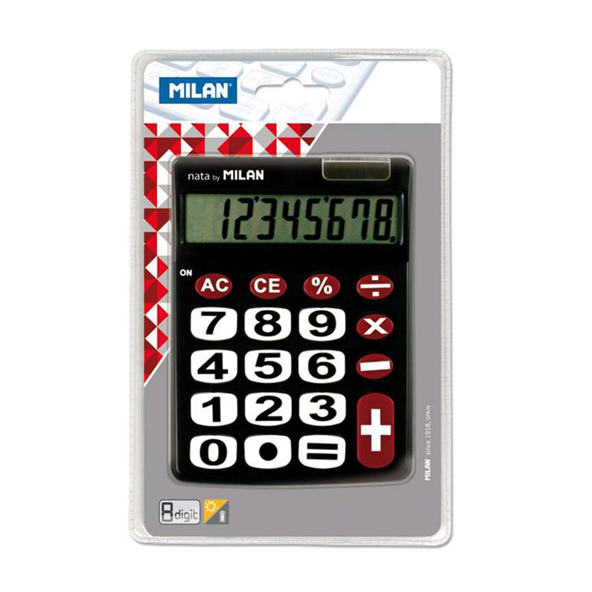 MILAN CALCULADORA 8D NEGRO