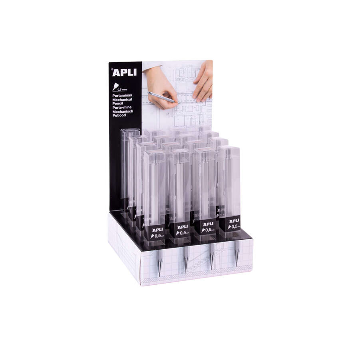 APLI PORTAMINAS GOMA 0.5 16U