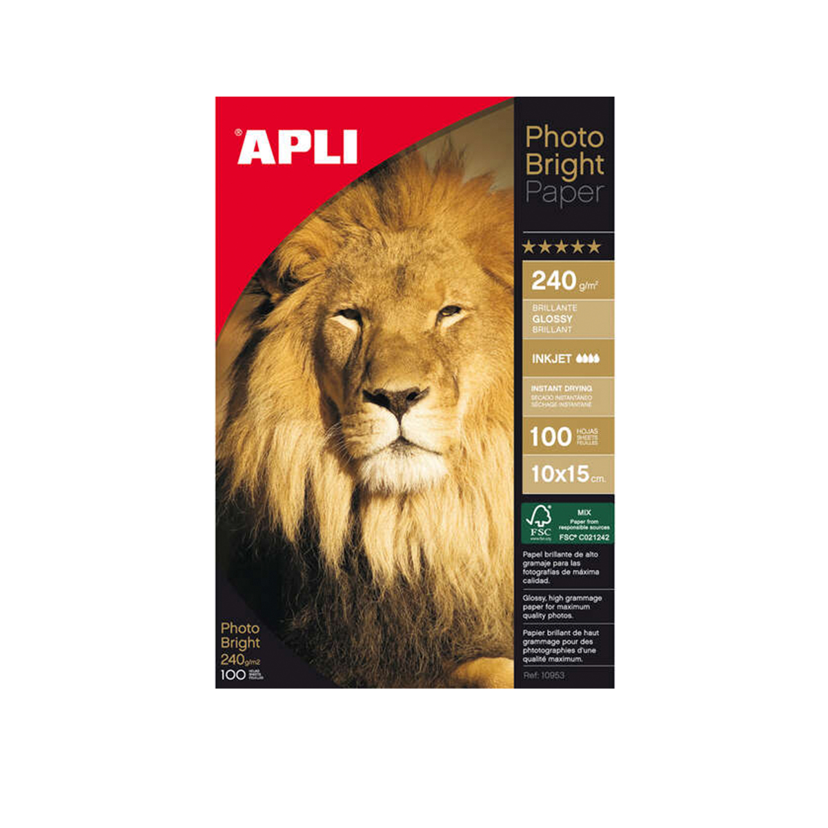 APLI PAPEL FOTO BRILLAN 10X15