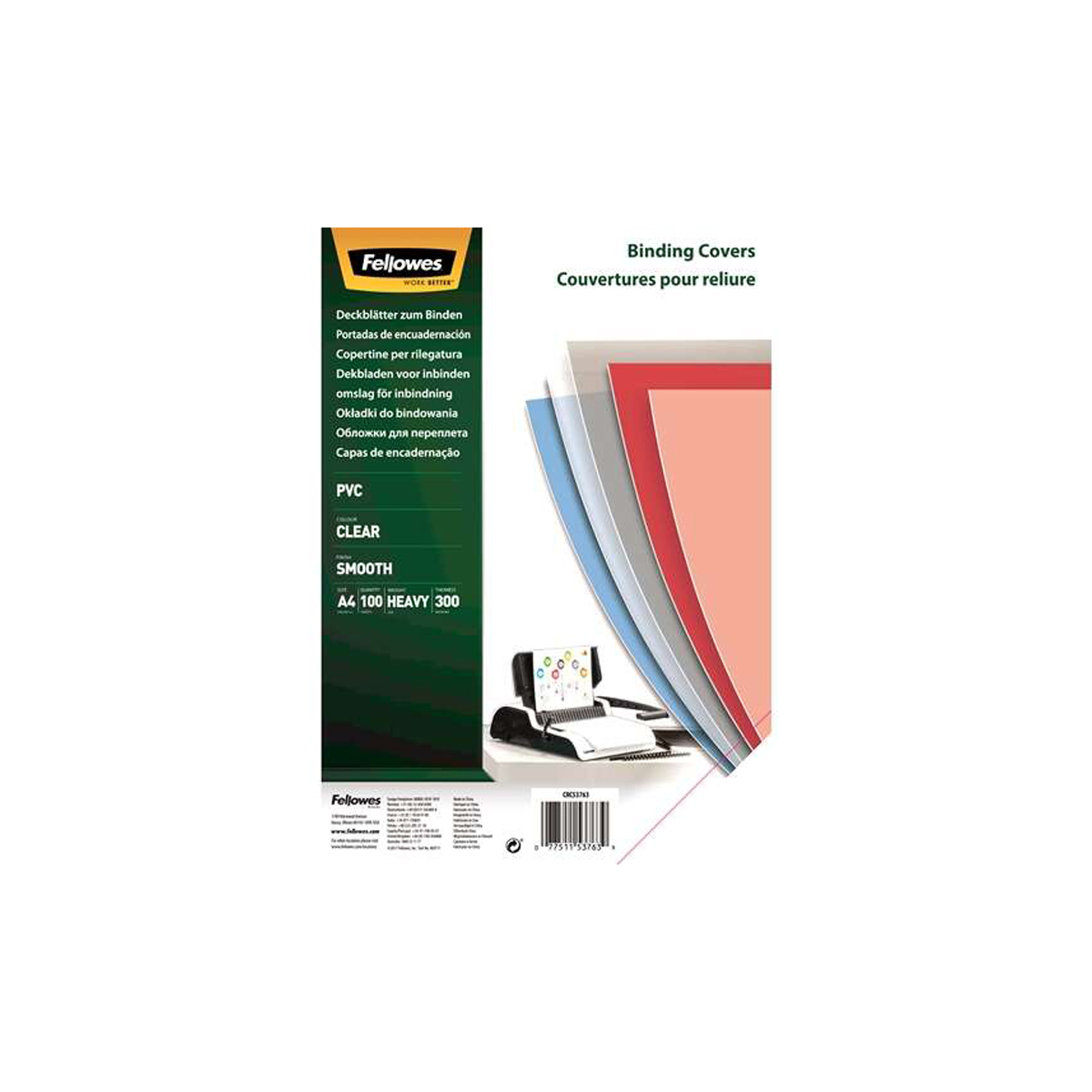 FELLOWES PORTADA A4 300 MICRAS
