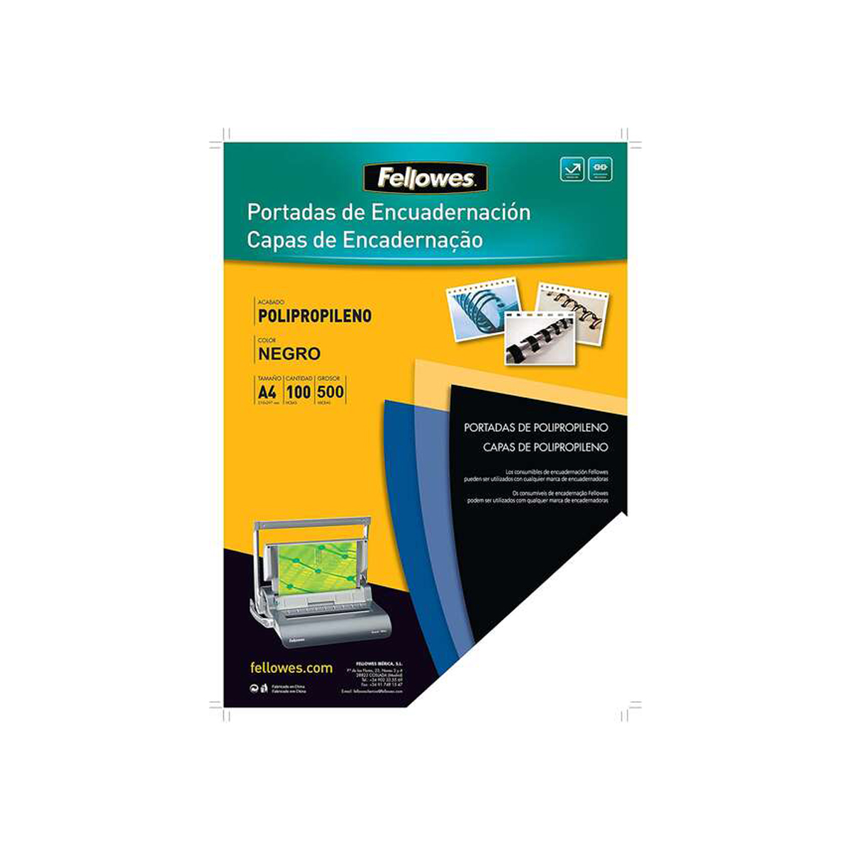 FELLOWES PORTADA A4 500 MICRAS