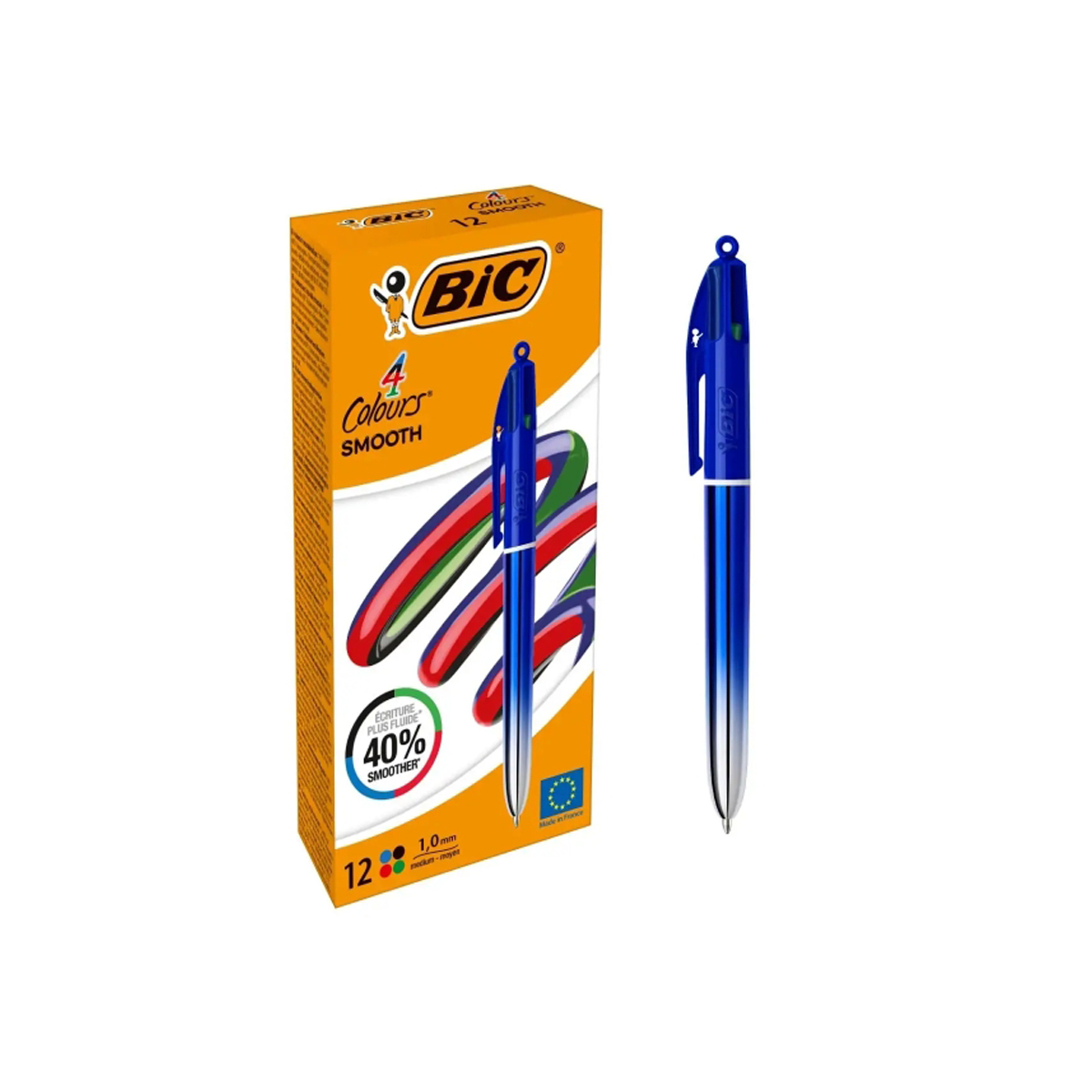 BIC 4 COLOURS SMOOTH BOLI 12U