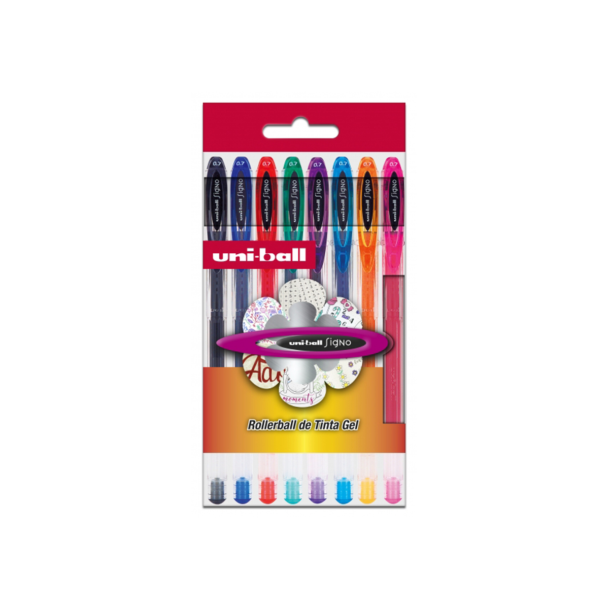 UNI-BALL TINTA GEL 0.7 SURT 8U