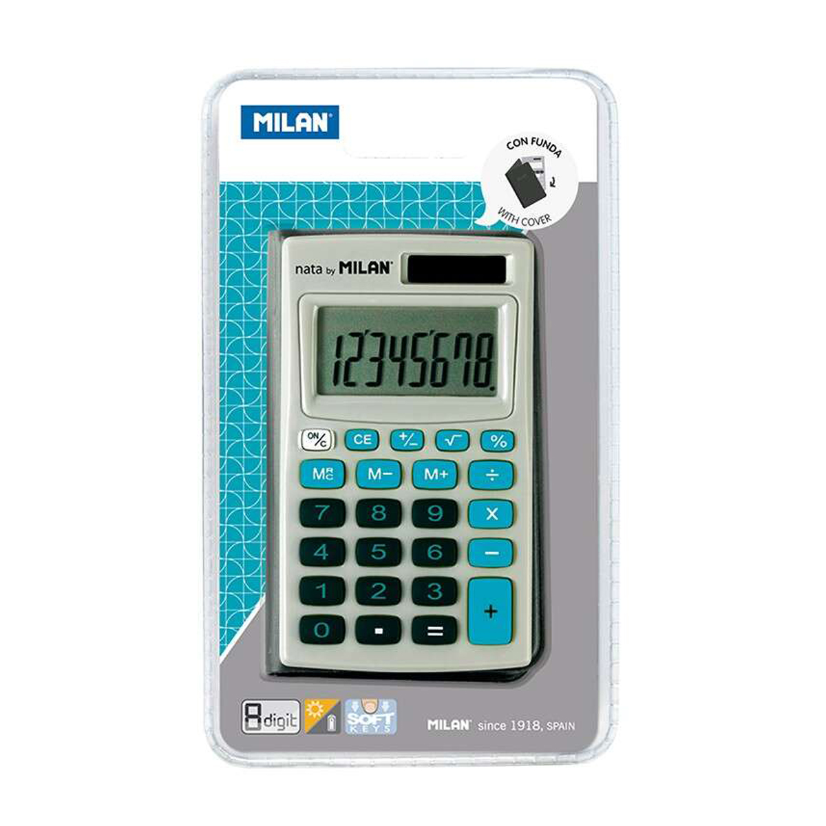 MILAN CALCULADORA 8D GRIS AZUL