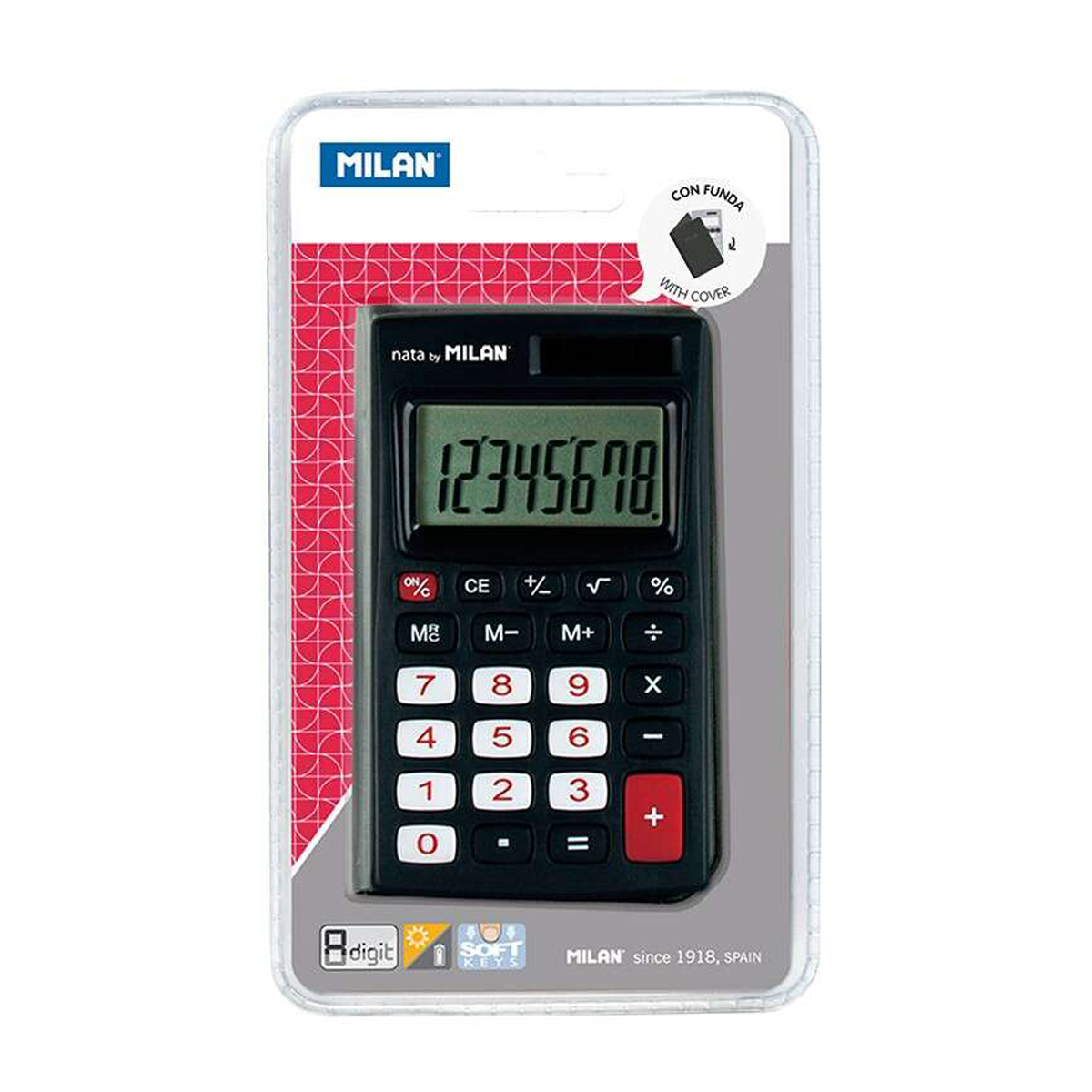MILAN CALCULADORA 8D NEGRO