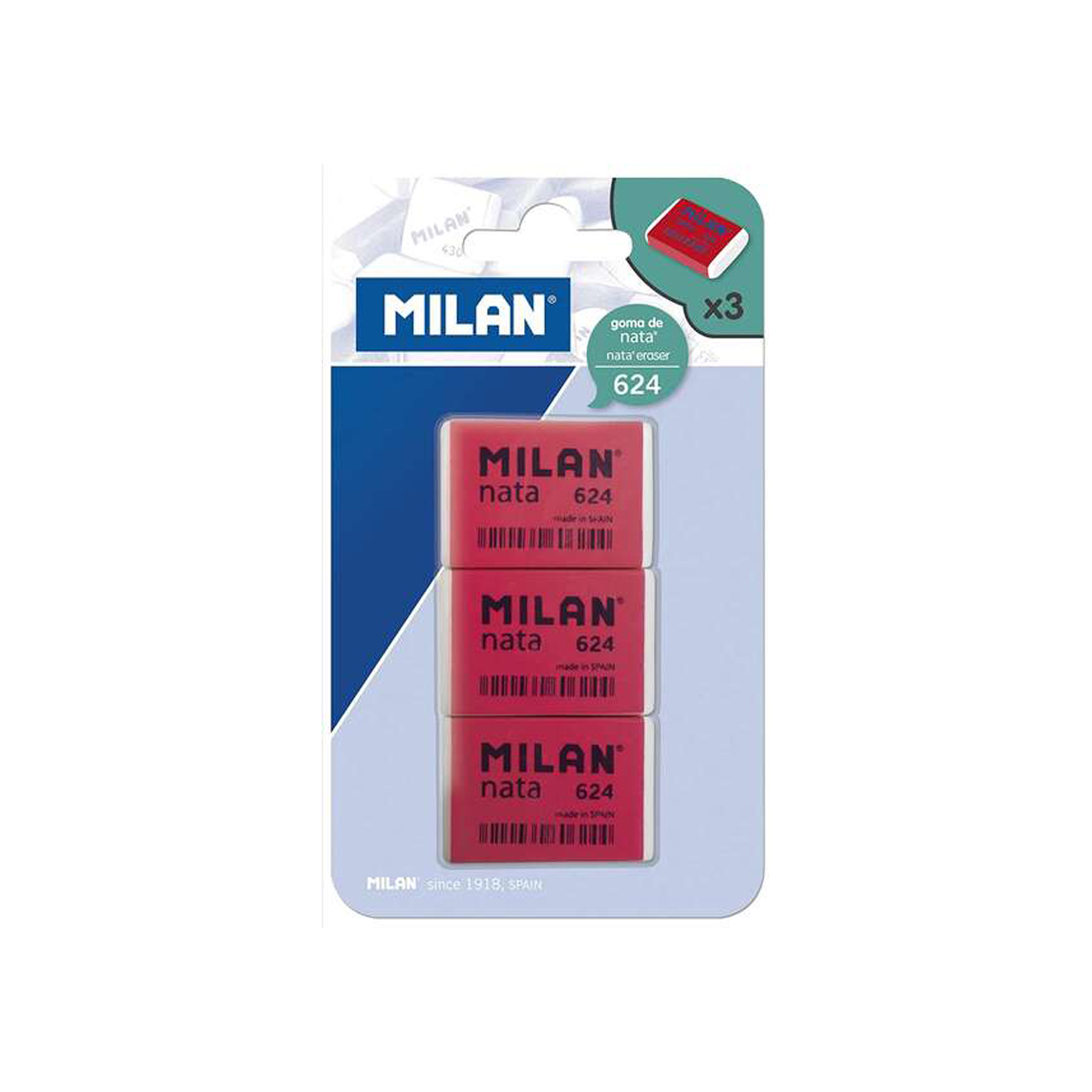 MILAN NATA 624 GOMA BORRAR 3U