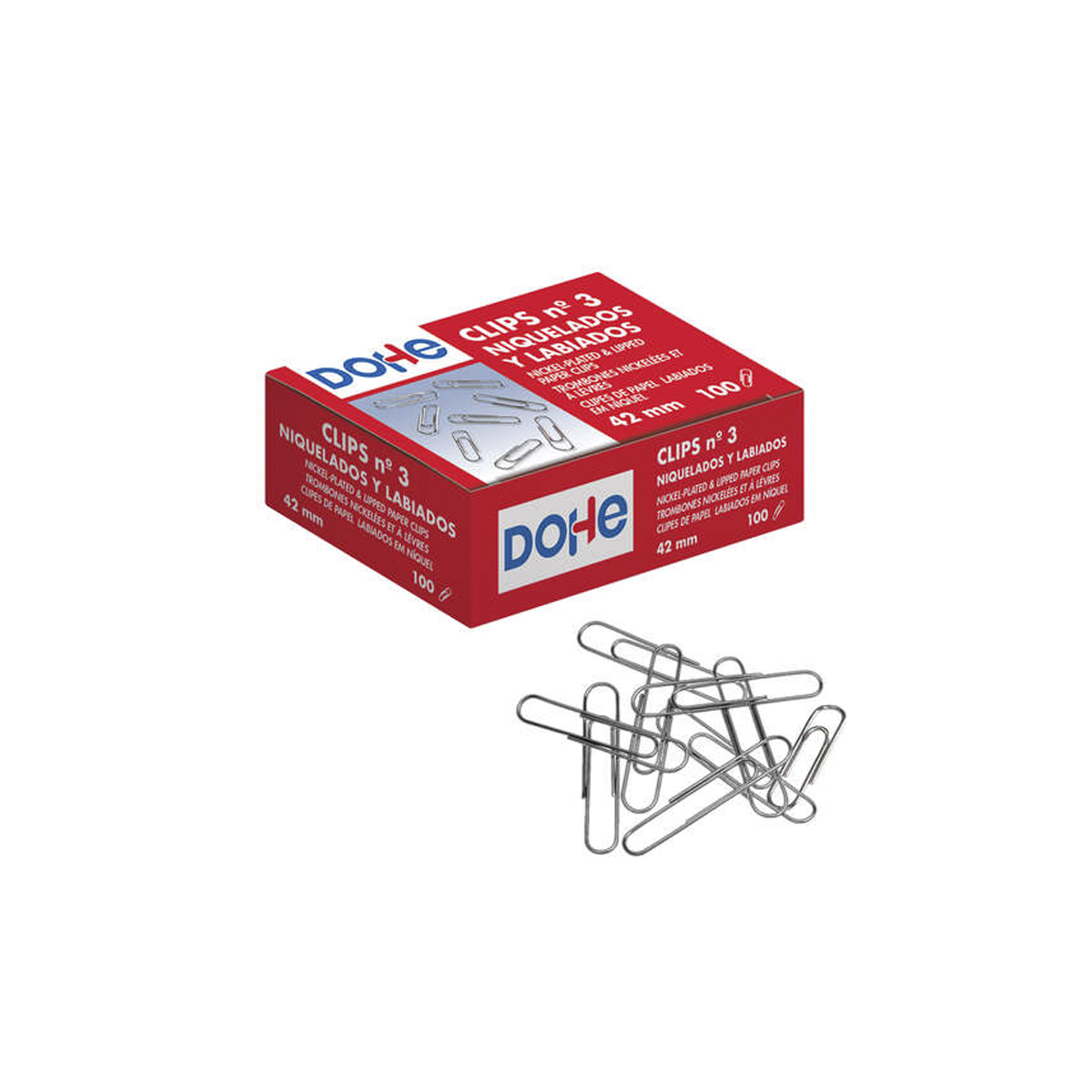 DOHE CLIPS 42MM 100U NIQUELADO