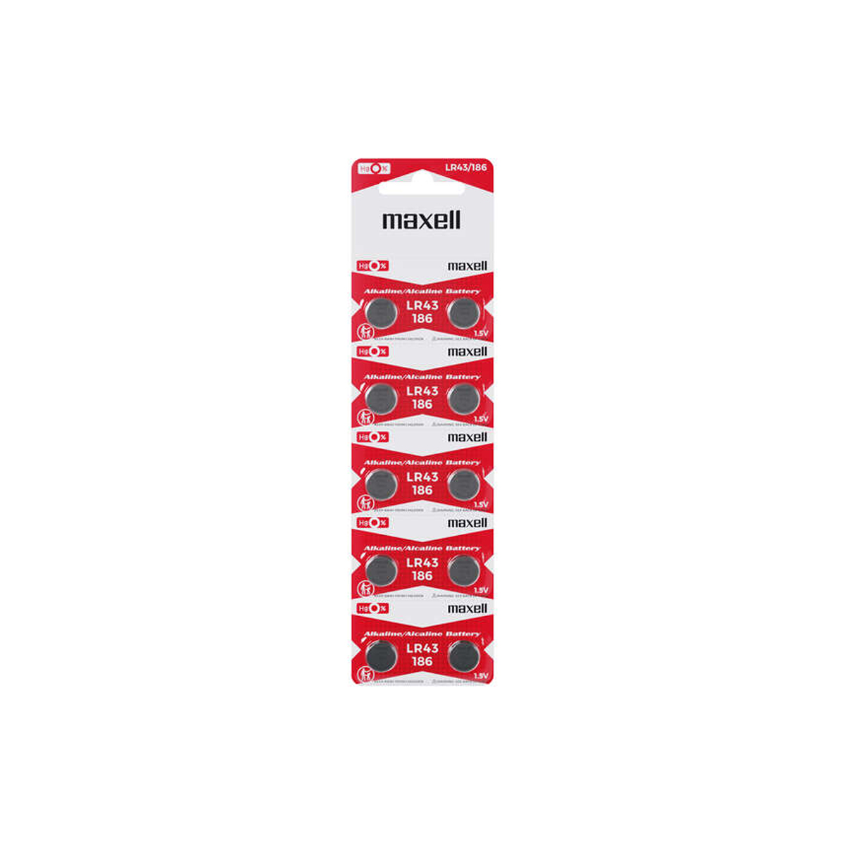 MAXELL 10 PILAS BOTON LR43 1.5