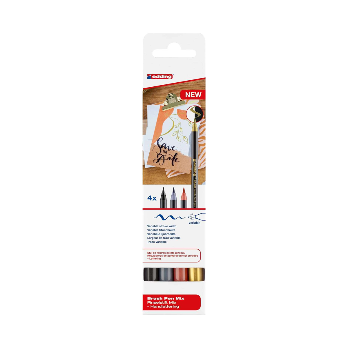 EDDING PUNTA PINCEL 1-3MM 4U