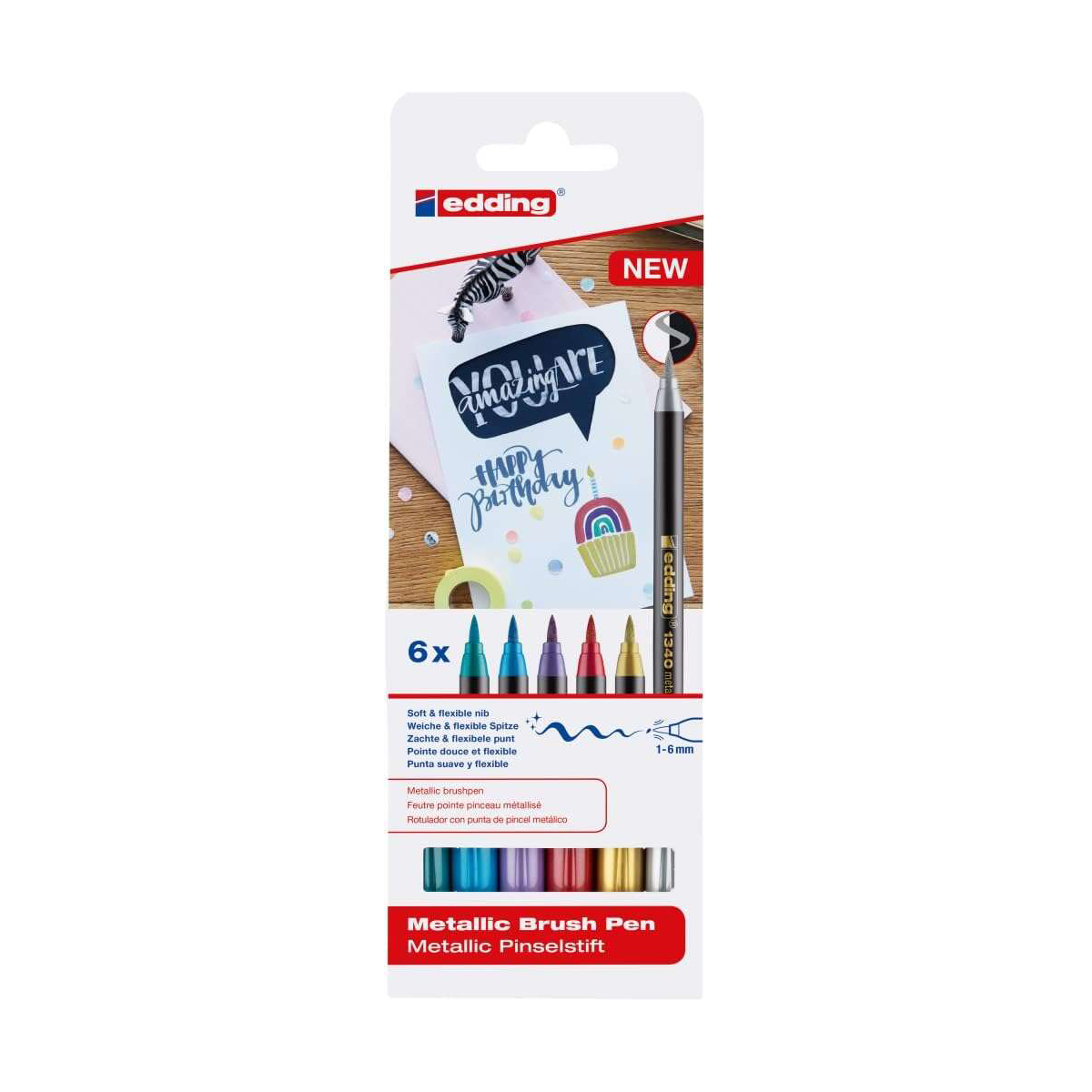 EDDING PUNTA PINCEL 1-3MM 6U