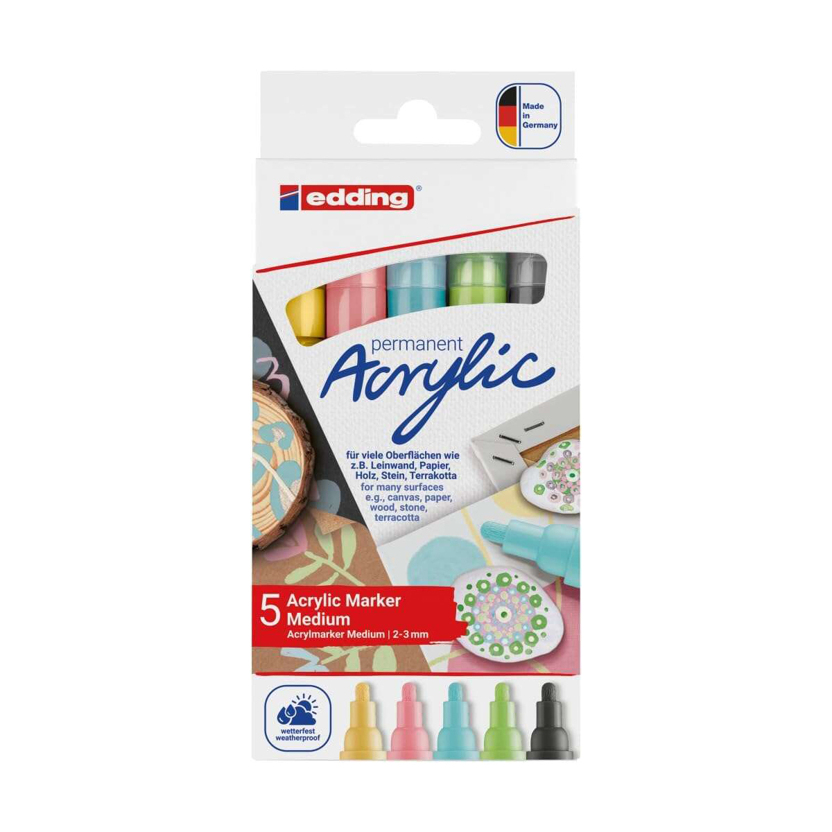 EDDING ACRILICO 2-3 PASTEL 5U