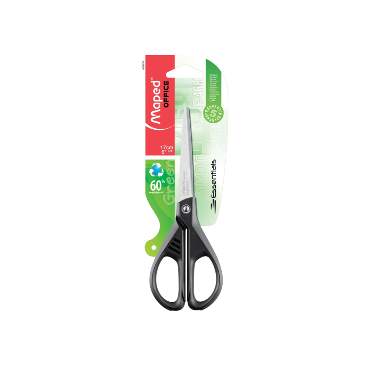 MAPED TIJERA ACERO 17CM NEGRO